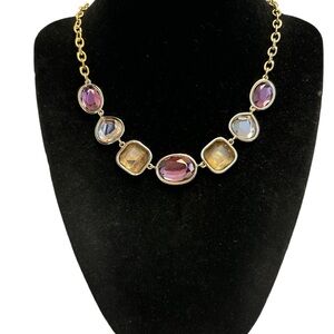 T.Tahari Gold Tone Crystal Rhinestone Necklace 18”+3”